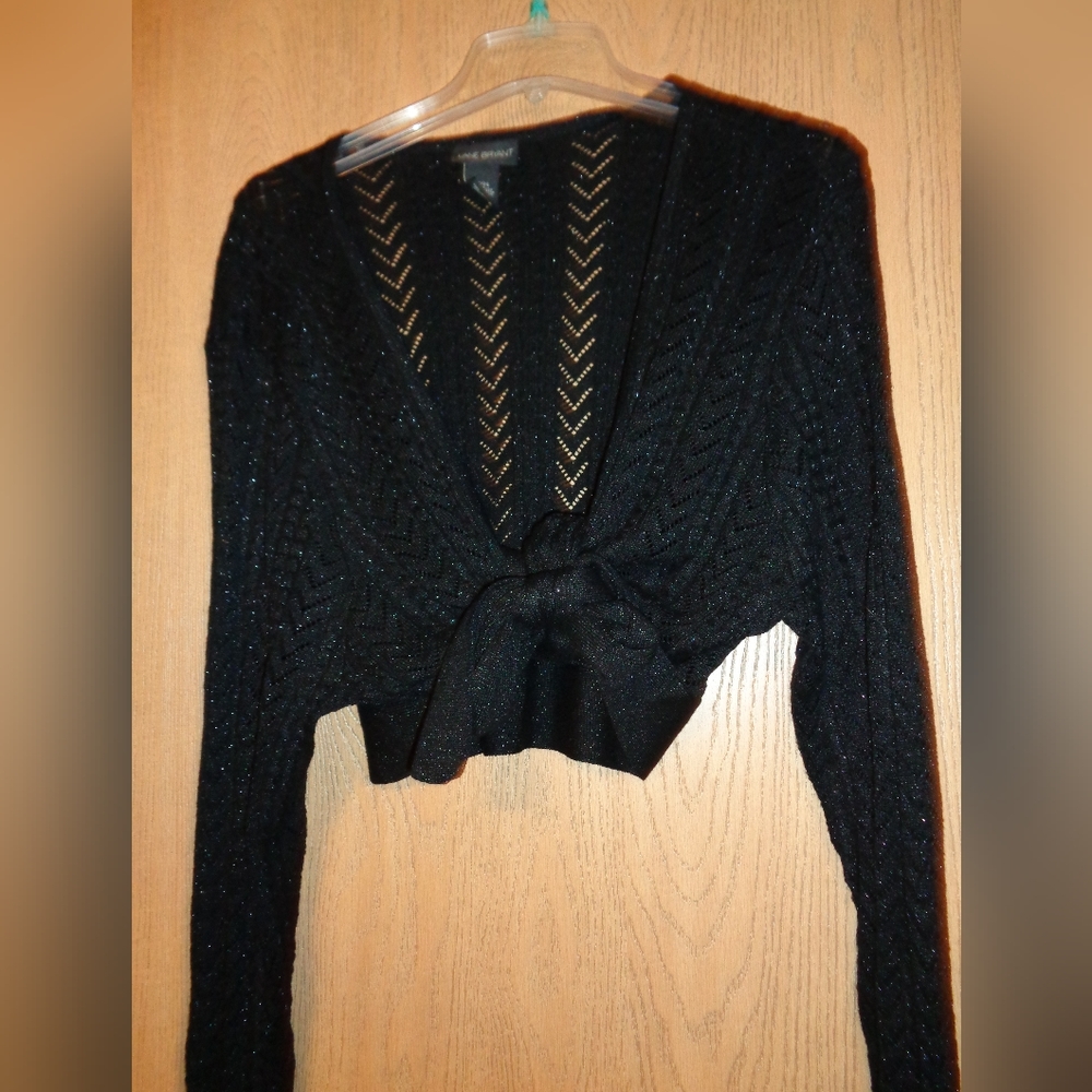 Lane Bryant Black Metallic Shrug Cardigan jacket Sweater 22/24